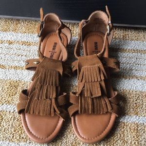 Minnetonka Leather Fringe Sandals
